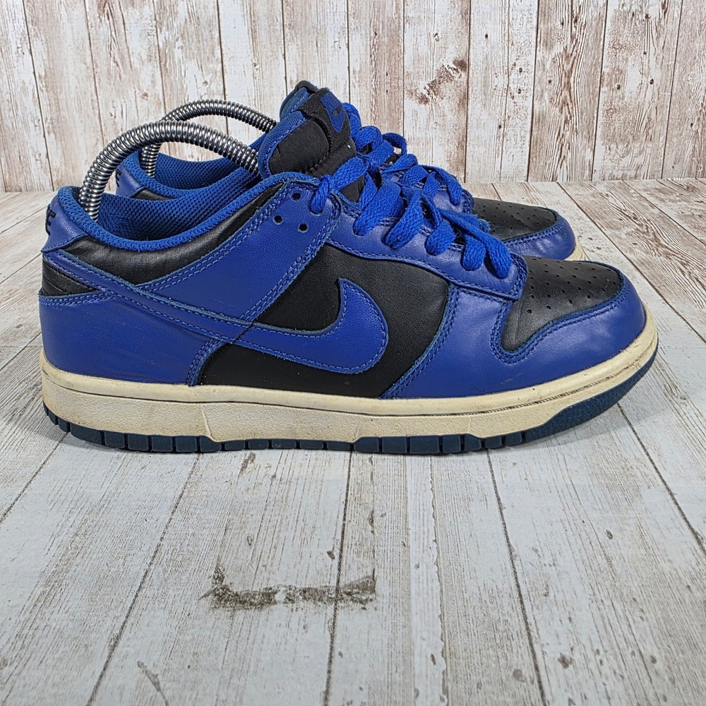 Nike‎ Dunk Low Hyper Royal Black Sneakers CW1590-001 Mens 7Y Womens 8.5